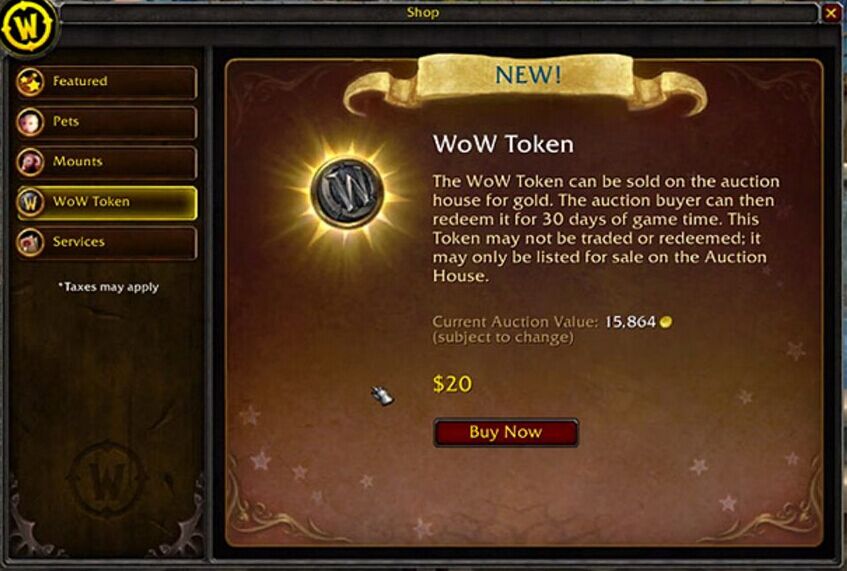 Selling WoW Token